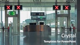  Presentation with airport runway - Amazing slide set having modern airport departure check backdrop and a gray colored foreground