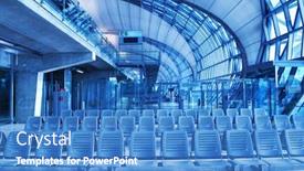  Presentation with airport lounge - Beautiful PPT layouts featuring modern-airport-lounge-toned-cold backdrop and a teal colored foreground