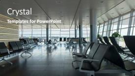  Presentation with waiting - Colorful PPT theme enhanced with modern-airport-waiting-hall-interior backdrop and a gray colored foreground