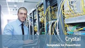  Presentation with young business man - PPT theme enhanced with beautiful couple having fun and walking at the big city background and a gray colored foreground