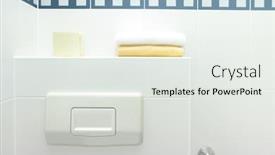  Presentation with toilet - Slide deck with paper towel roll - modern and bright bathroom interior background and a white colored foreground