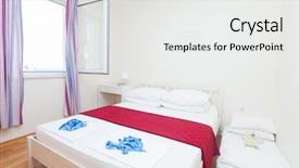  Presentation with bedroom modern - PPT layouts consisting of modern and bright bedroom interior background and a white colored foreground