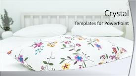  Presentation with bedroom modern - Slide set enhanced with modern and bright bedroom interior background and a sky blue colored foreground