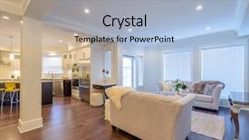  Presentation with room interior design - Slide set consisting of modern apartment - interior design of a luxury background and a light blue colored foreground