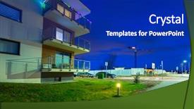  Presentation with scenery - Audience pleasing slide deck consisting of modern apartment - urban scenery od pruszcz gdanski backdrop and a  colored foreground