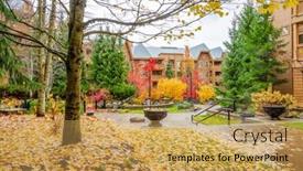  Presentation with modern building - Slide deck enhanced with modern-apartment-building-with-beautiful background and a yellow colored foreground