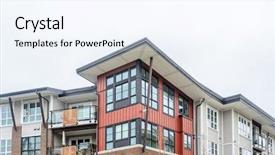  Presentation with apartment buildings - Slides enhanced with modern apartment buildings in langley background and a  colored foreground