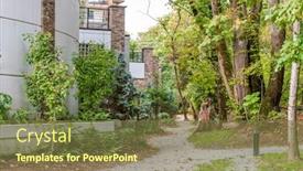  Presentation with apartment buildings - Presentation design consisting of modern apartment buildings in vancouver british columbia canada background and a tawny brown colored foreground