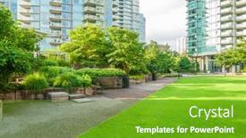  Presentation with apartment buildings - Slide deck featuring modern-apartment-buildings-in-vancouver background and a shamrock green colored foreground