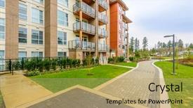  Presentation with apartment buildings - PPT layouts enhanced with modern apartment buildings in vancouver background and a coral colored foreground