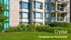  Presentation with apartment buildings - Cool new presentation theme with modern apartment buildings in vancouver backdrop and a tawny brown colored foreground