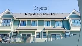  Presentation with modern flowers - Amazing theme having modern-apartment-buildings-with-flowers backdrop and a light blue colored foreground