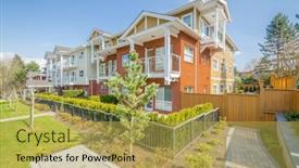  Presentation with modern flowers - Beautiful slides featuring modern-apartment-buildings-with-flowers backdrop and a yellow colored foreground
