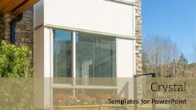  Presentation with modern flowers - Theme with modern-apartment-buildings-with-flowers background and a coral colored foreground