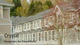  Presentation with apartment buildings - Presentation design enhanced with modern apartment townhouse buildings background and a  colored foreground