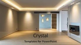  Presentation with apartment - Amazing PPT theme having modern apartment with led backdrop and a coral colored foreground