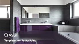  Presentation with bathroom - Theme consisting of modern architecture contemporary interior bathroom background and a tawny brown colored foreground