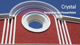  Presentation with architecture - Audience pleasing PPT theme consisting of modern-architecture-detail-in-xcaret backdrop and a ocean colored foreground