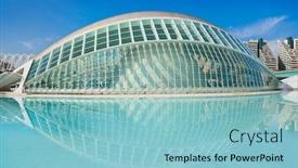  Presentation with architecture city - Slide set with modern-architecture-in-the-city background and a light blue colored foreground