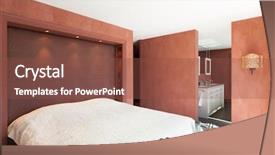  Presentation with bedroom modern - PPT theme consisting of modern architecture interior beautiful penthouse bedroom background and a tawny brown colored foreground