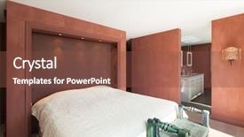  Presentation with bedroom modern - Presentation theme consisting of modern architecture interior beautiful penthouse bedroom background and a tawny brown colored foreground