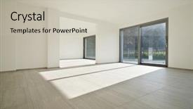  Presentation with apartment - Cool new slides with modern architecture new empty apartment backdrop and a  colored foreground