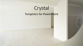  Presentation with apartment - PPT theme with modern architecture new empty apartment background and a lemonade colored foreground