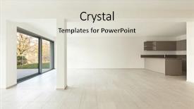  Presentation with apartment - Slide deck consisting of modern architecture new empty apartment background and a lemonade colored foreground