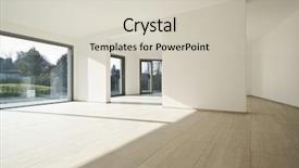  Presentation with apartment - PPT theme consisting of modern architecture new empty apartment background and a soft green colored foreground