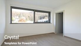  Presentation with architecture - Cool new presentation design with modern architecture new empty apartment backdrop and a  colored foreground