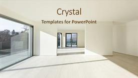  Presentation with apartment - Slides enhanced with modern architecture new empty apartment background and a lemonade colored foreground