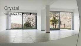  Presentation with architecture - Audience pleasing PPT theme consisting of modern-architecture-new-empty-apartment backdrop and a  colored foreground