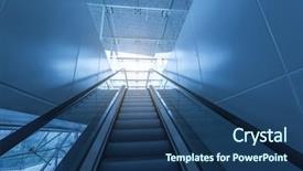  Presentation with modern gas station - PPT theme with modern architecture of airport station background and a ocean colored foreground