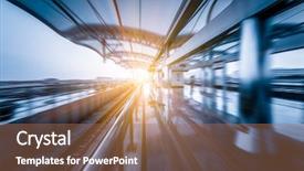  Presentation with china shanghai - Audience pleasing slides consisting of modern architecture of light rail backdrop and a coral colored foreground