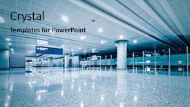  Presentation with shanghai - Amazing PPT theme having modern architecture of shanghai airport backdrop and a light blue colored foreground