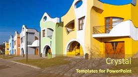  Presentation with czech republic - Presentation theme consisting of modern-architecture-opile-sklepy background and a  colored foreground