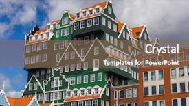  Presentation with 3d architecture abstract - Audience pleasing PPT layouts consisting of modern architecture in zaandam netherlands backdrop and a violet colored foreground