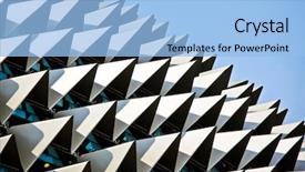  Presentation with singapore - Beautiful PPT theme featuring modern art - esplanade concert hall in singapore backdrop and a light blue colored foreground