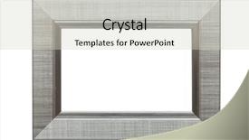  Presentation with frame - Beautiful theme featuring modern art - silver frame isolated on white backdrop and a soft green colored foreground