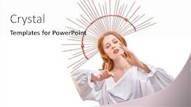  Presentation with virgin mary - Amazing presentation design having modern-art-in-religion backdrop and a sky blue colored foreground