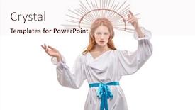  Presentation with virgin mary - Slides enhanced with modern-art-in-religion background and a sky blue colored foreground