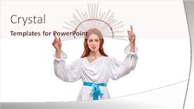  Presentation with virgin mary - Colorful PPT theme enhanced with modern-art-in-religion backdrop and a sky blue colored foreground