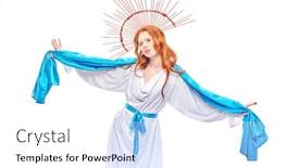  Presentation with virgin mary - Slides consisting of modern-art-in-religion background and a white colored foreground