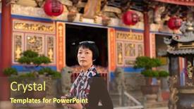  Presentation with modern chinese - Amazing slide deck having modern-asian-woman-hold backdrop and a tawny brown colored foreground