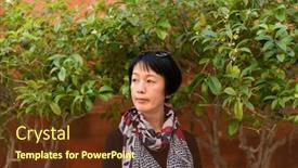  Presentation with modern trees - Cool new theme with modern-asian-woman-portrait-against backdrop and a tawny brown colored foreground
