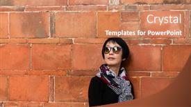  Presentation with modern chinese - PPT layouts enhanced with modern-asian-woman-portrait-against background and a coral colored foreground