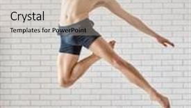  Presentation with ballet - Slides consisting of modern ballet dancer on white background background and a soft green colored foreground