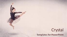  Presentation with art thearpy - Cool new slide set with modern ballet dancer performing art jump with empty copy space background backdrop and a lemonade colored foreground