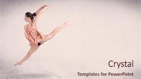  Presentation with art dance - Cool new PPT theme with modern ballet dancer performing art backdrop and a lemonade colored foreground