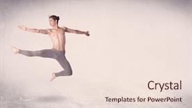  Presentation with ballet - Presentation theme consisting of modern ballet dancer performing art background and a lemonade colored foreground